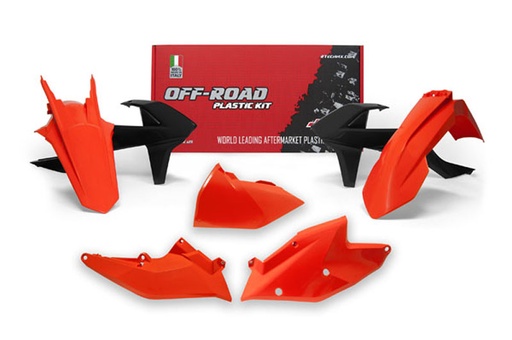[RTECH-R-KITKTM-OEM-417] RTech Plastic Kit for KTM EXC, EXCF & XC-W Bikes (2017-2019) - 5 PCS - (KTM Orange/Black)