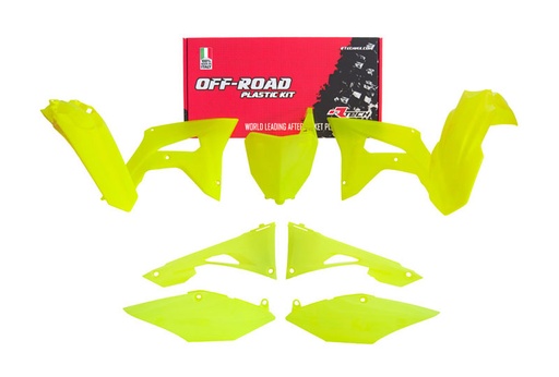 [RTECH-R-KITCRF-GF0-519] RTech Plastic Kit for Honda CRF-R and CRF-RWE bikes (2019-2021) - 6 PCS - (Neon Yellow)