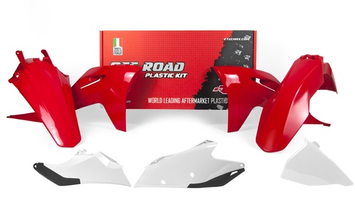 [RTECH-KITGAS-OEM-421] RTech Plastic Kit for GasGas EC and ECF Bikes (2021-2023) - 5 PCS - (GasGas Red/White)