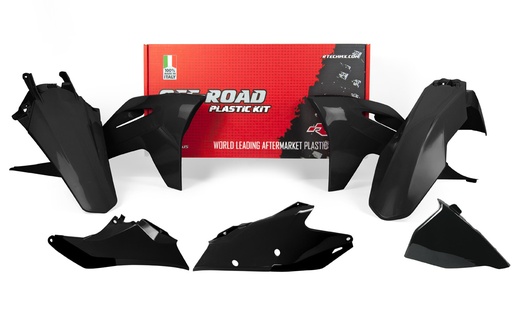 [RTECH-R-KITGAS-NR0-421] RTech Plastic Kit for GasGas EC and ECF Bikes (2021-2023) - 5 PCS - (Black)