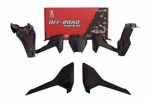 [RTECH-R-KITHSQ-NR0-565] RTech Plastic Kit for Husqvarna TC 65 Bikes (2017-2023) - 5 PCS - (Black)