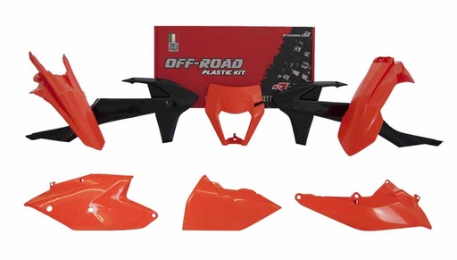 [RTECH-R-KITKTM-OEM-518] RTech Plastic Kit for KTM EXC, EXCF & XC-W Bikes (2017-2019) - 6 PCS - (KTM Orange/Black)