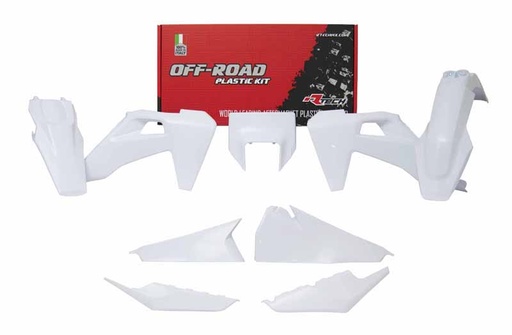 [RTECH-R-KITHSQ-OEM-521] RTech Plastic Kit for Husqvarna TEA and FE Bikes (2020-2023) - 6 PCS - (White)