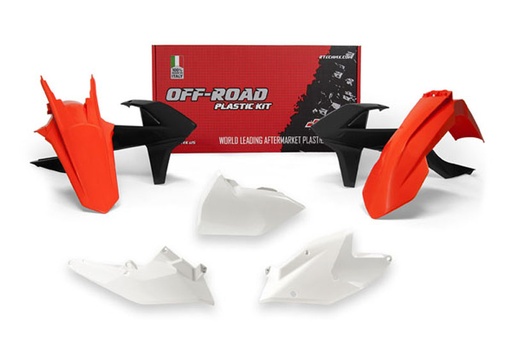[RTECH-R-KITKTM-OEM-418] RTech Plastic Kit for KTM EXC, EXCF & XC-W Bikes (2017-2019) - 5 PCS - (KTM Orange/Black/White) 