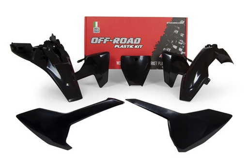 [RTECH-R-KITHSQ-NR0-585] RTech Plastic Kit for Husqvarna TC 85 Bikes (2018-2024) - 5 PCS - (Black)