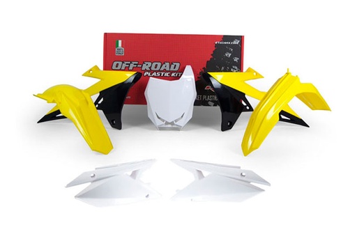 [RTECH-R-KITRMZ-OEM-518] RTech Plastic Kit for Suzuki RMZ Bikes (2018-2024) - 5 PCS - (RMZ Yellow/White/Black)