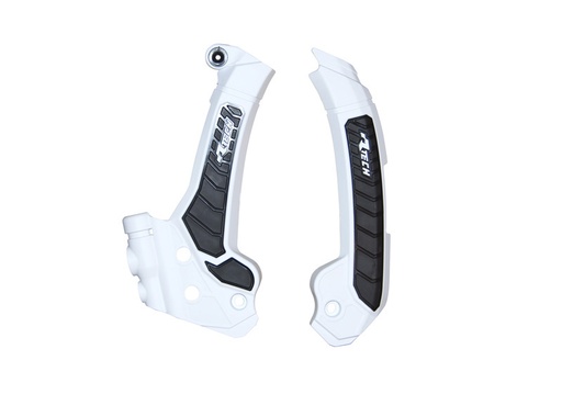 [RTECH-R-PRTHSQBNNR3] RTech Bi-Material Frame Protectors for Husqvarna Bikes (2022-2024) - (White/Black)