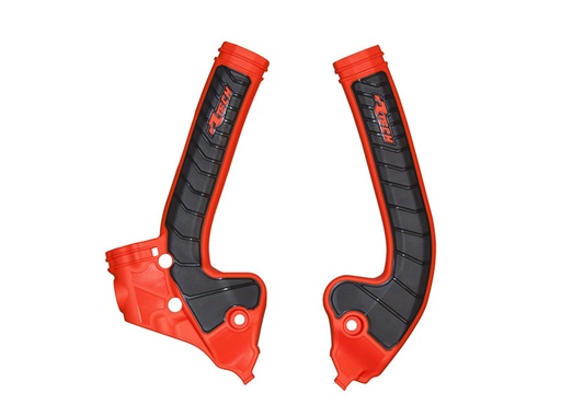 [RTECH-R-PRTKTMARNR5] RTech Bi-Material Frame Protectors for GasGas, Husqvarna & KTM 85 Series Bikes (2021-2024) - (KTM Orange/Black)  