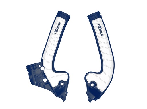 [RTECH-R-PRTKTMBLBN5] RTech Bi-Material Frame Protectors for GasGas, Husqvarna & KTM 85 Series Bikes (2021-2024) - (Blue/White)