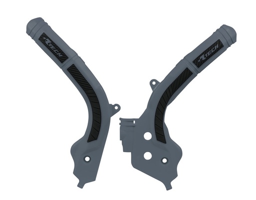 [RTECH-R-PRTKTMGANR1] RTech Bi-Material Frame Protectors for Husqvarna Bikes (2016-2023) - (Grey/Black)