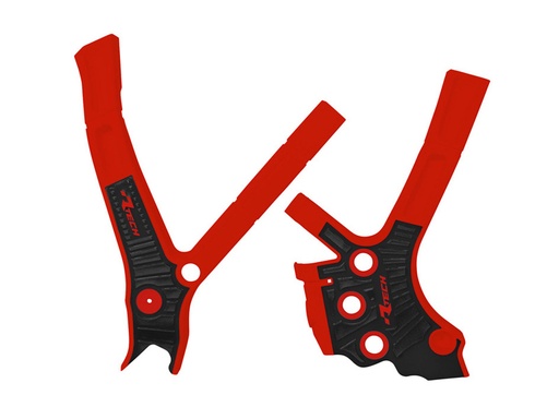 [RTECH-R-PRTYZ0RSNR2] RTech Bi-Material Frame Protectors for Fantic XE & XX Bikes (2021-2024) - (Red/Black)