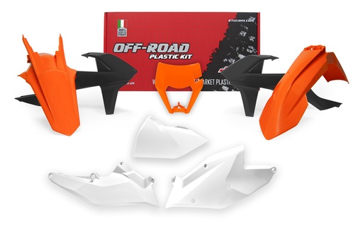 [RTECH-R-KITKTM-OEM-517] RTech Plastic Kit for KTM Bikes (2017-2019) - 6 PCS - (KTM Orange/Black/White)