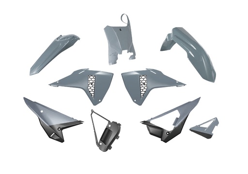 [RTECH-R-KITCRF-GR0-626] RTech Plastic Kit for Honda CRF-R and CRF-RWE Bikes (2025) - 6 PCS - (Quantum Grey/Black)