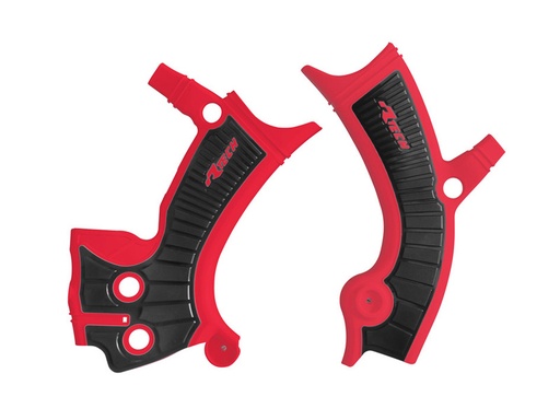 [RTECH-R-PRTYZFRSNR1] RTech Bi-Material Frame Protectors for Fantic and Yamaha Bikes (2018-2023) - (Red/Black) 