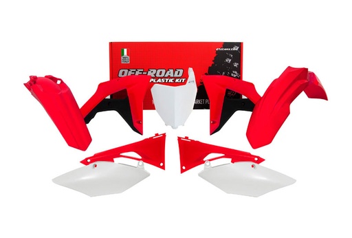 [RTECH-R-KITCRF-OEM-601] RTech Plastic Kit for Honda CRF-RX Bikes (2019-2021) - 5 PCS - (CRF Red/Black/White)