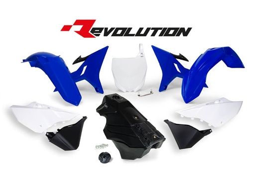 [RTECH-R-KITYZ0-BL0-016] RTech Revolution Plastic Kit for Yamaha Bikes (2002-2022) - 7 PCS - (YZF Blue/White/Black)