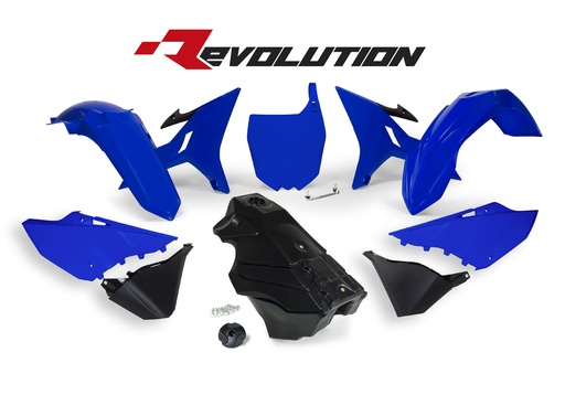 [RTECH-R-KITYZ0-BL1-016] RTech Revolution Plastic Kit for Yamaha Bikes (2002-2022) - 7 PCS - (YZF Blue/Black) 