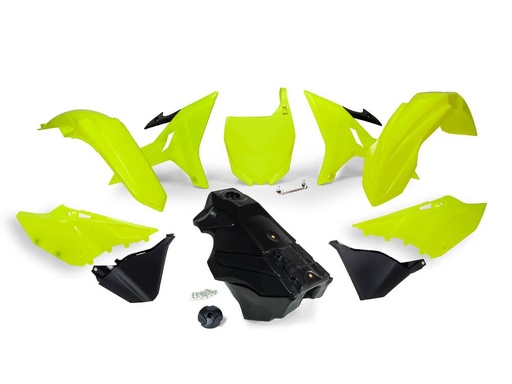[RTECH-R-KITYZ0-GF0-016] RTech Revolution Plastic Kit for Yamaha Bikes (2002-2022) - 7 PCS - (Neon Yellow/Black)