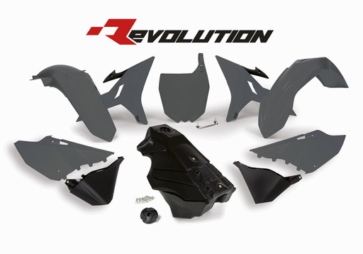 [RTECH-R-KITYZ0-GR0-016] RTech Revolution Plastic Kit for Yamaha Bikes (2002-2022) - 7 PCS - (Quantum Grey)