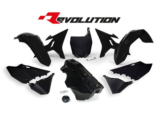 [RTECH-R-KITYZ0-NR0-016] RTech Revolution Plastic Kit for Yamaha Bikes (2002-2022) - 7 PCS - (Black)