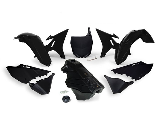 [RTECH-R-KITYZ0-NR0-016] RTech Revolution Plastics Conversion Kit for Yamaha YZ & YZ-X Bikes (2002-2022) - 7 PCS - (Black)