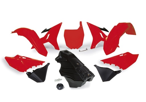 [RTECH-R-KITYZ0-RD0-016] RTech Revolution Plastics Conversion Kit for Yamaha YZ & YZ-X Bikes (2002-2022) - 7 PCS - (Red/Black) 