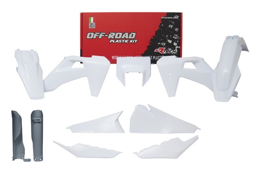 [RTECH-R-KITHSQ-BN0-620] RTech Plastic Kit for Husqvarna TE & FE Big Bikes (2020-2023) - 7 PCS - (White)