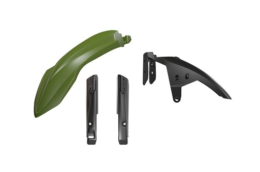 [RTECH-R-KITT7F-VN0-024] RTech Fender and Fork Guard Kit for Yamaha T7 Bikes (2019-2025) - 3 PCS - (Military Green/Black) 