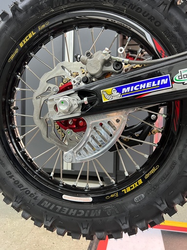 [BPD-RIE-RD-21-SIL] Bullet Proof Designs Rear Disc Guard for GasGas and RIEJU Bikes (2013-2021) - (Silver)