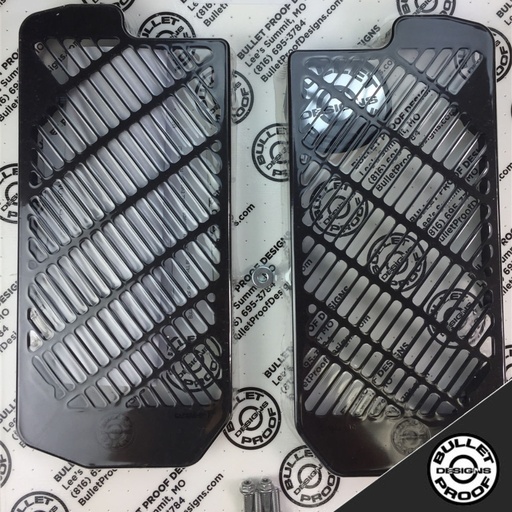 [BPD-RIE-RG-21-BLK] Bullet Proof Designs Aluminum Radiator Guard for GasGas and RIEJU Bikes (2018-2023) - (Black)