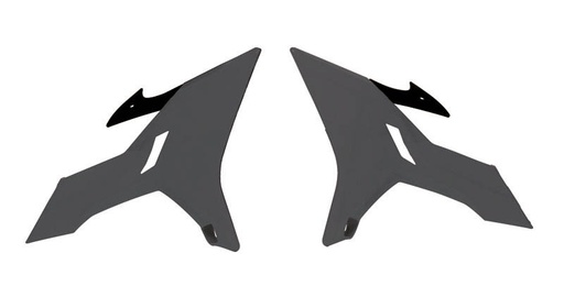 [RTECH-R-CVYZ0GR0016] RTech YZ Revolution Radiator Scoops for Yamaha YZ & YZ-X (2015–2022) - (Quantum Grey  / Black)