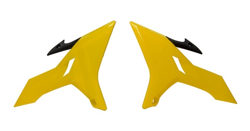 [RTECH-R-CVYZ0GY0016] RTech Revolution Radiator Scoops for Yamaha YZ & YZ-X (2002–2022) - (YZ Yellow  / Black)
