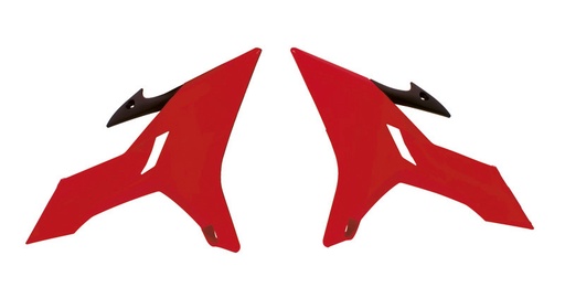 [RTECH-R-CVYZ0RD0016] RTech Revolution Radiator Shrouds for Yamaha YZ & YZ-X (2002–2022) - (Ducati Neon Red / Black)