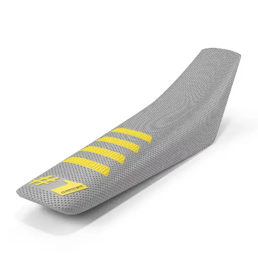 [ONEGRIPPER-OGSC02-LGYWYW] #1 Gripper Ribbed Universal Seat Cover (Light Grey/Yellow)