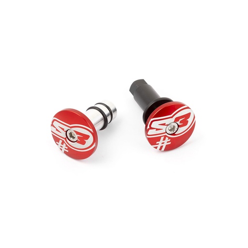 [S3-HA-END5-R] S3 #5 Bar Ends for 14mm Diameter Handlebars (Red)