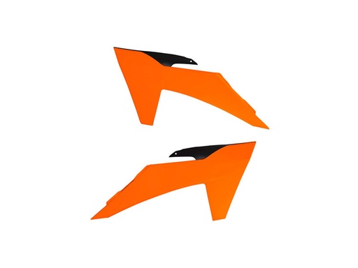 [RTECH-R-CVKTMARNR23] RTech Radiator Scoops for KTM Bikes (2023-2025) - (KTM Orange / Black)