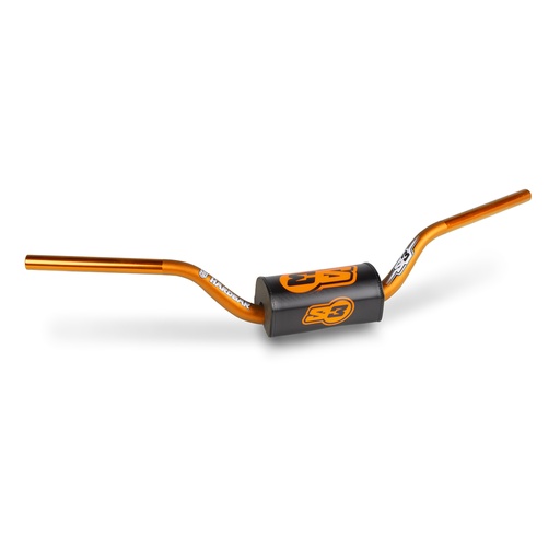 [S3-HAE-HIGH-O] S3 High Enduro 'HARDBAR' Handlebar with Protective Pad - 120mm - (Orange)