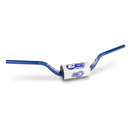 [S3-HAE-HIGH-U] S3 High Enduro 'HARDBAR' Handlebar with Protective Pad - 120mm - (Blue)