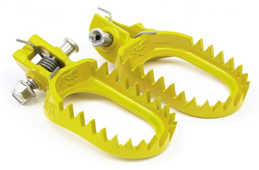 [S3-ESK-1231-Y] S3 Steel Punk Footpegs for GasGas, Husqvarna & KTM Bikes (2017-2024) - (Yellow) - (Limited Stock)