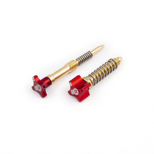 [S3-BL-698-R] S3 Keihin Enduro Carb Adjuster Kit (Air & Idle Screws) for Beta, GasGas, Husqvarna, KTM, Rieju & Sherco (1992–2025) - (Red)