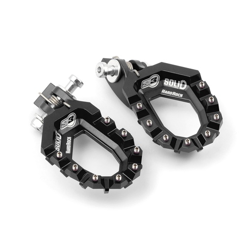 [S3-EST-466-B] S3 Solid HardRock Aluminum Trials Footpegs for Beta, GasGas, JTG, Sherco, TRRS & Vertigo Bikes (1996-2025) - (Black)