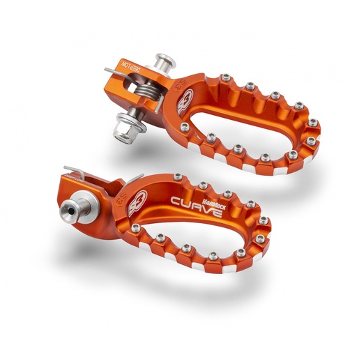 [S3-ESK-990-D-O] S3 HardRock Curve Deep-Low Enduro Footpegs for GasGas, Husqvarna & KTM Bikes (2017-2023) - (Orange)