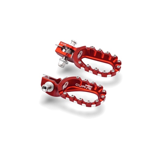 [S3-ESK-990-D-R] S3 HardRock Curve Deep-Low Enduro Footpegs for GasGas, Husqvarna & KTM Bikes (2017-2023) - (Red)