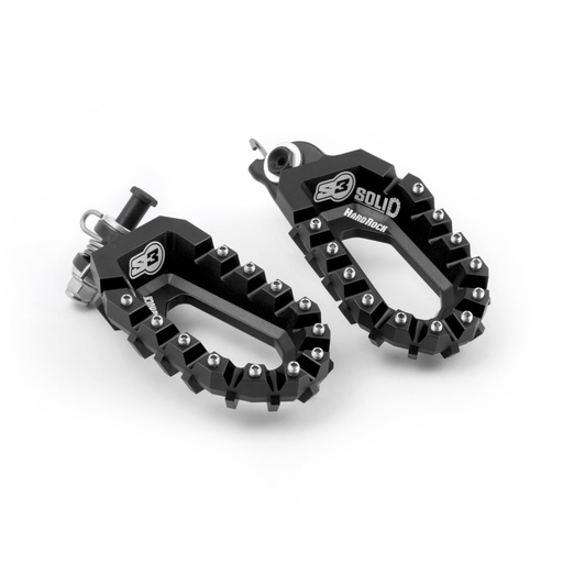 [S3-ESO-700-B] S3 Solid HardRock Enduro Footpegs for Aprilia, GasGas, Husqvarna, Kove, KTM, Sherco & Yamaha Bikes (2008-2025) - (Black)
