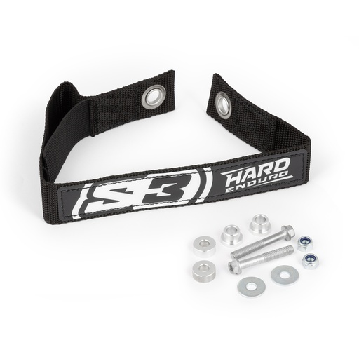 [S3-DEC-653-B] S3 Hard Enduro Pull Strap - 435mm ctc - (Black/White)