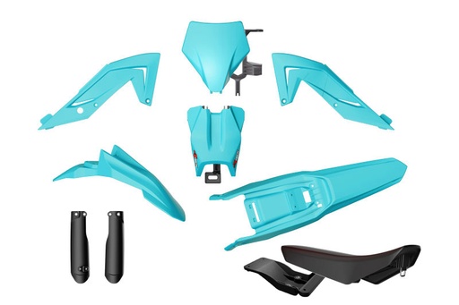 [RTECH-R-KITTAL-VA0-624] RTech Revolution Plastic Kit for Talaria Sting Bikes (2023-2025) - 7 PCS - (Light Blue/Black)