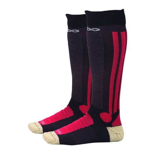 [HEBO-HE6403-L] Hebo Breathable & Waterproof Cotton Racing Socks - Large - (Black/Red)