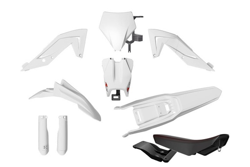 [RTECH-R-KITTAL-BN0-624] RTech Revolution Plastic Kit for Talaria Sting Bikes (2023-2025) - 7 PCS - (White/Black)