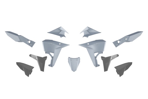 [RTECH-R-KITKOV-GR1-025] RTech Revolution Plastic Kit for Kove X Pro & Rally 800 Bikes (2024-2025) - 6 PCS - (Grey/Black)