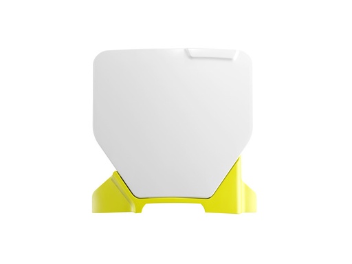 [RTECH-R-TBHSQBNGQ50] RTech Front Number Plate for Husqvarna TC 50 Model Bikes (2024-2025) - (White/Husqvarna Lemon Yellow)